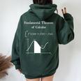 Fundamental Theorem Of Calculus Math Teacher Nerdy Women Oversized Hoodie Back Print Forest
