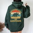 Aardvark For Animal Aardvark Lover Vintage Women Oversized Hoodie Back Print Forest