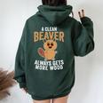 Adult Clean Beaver For Men Women Oversized Hoodie Back Print Forest