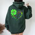 Autism Clover Autism Mom Boy St Patrick's Day Women Oversized Hoodie Back Print Forest