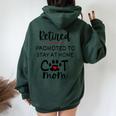 Cat Mom Cat With Heart Retirement For Cat Lover Women Oversized Hoodie Back Print Forest