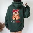 Cat Mom Cat Lovers Mother's Day Mom Mothers Women Oversized Hoodie Back Print Forest