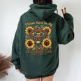 Chocolate Lab Saying Labrador Sunflower Dog Lover Women Oversized Hoodie Back Print Forest