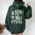 Cute Be Kind To Otters Positive Vintage Animal Women Oversized Hoodie Back Print Forest
