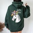 Derby Day 2024 Fascinator Hat Horse Racing Lover Women Oversized Hoodie Back Print Forest