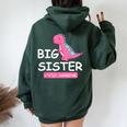 Dinosaur I'm Going To Be Big Sister 2024 Baby Loading Women Oversized Hoodie Back Print Forest