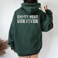 Empty Nest Survivor Mom Dad Son Daughter Parents Women Oversized Hoodie Back Print Forest