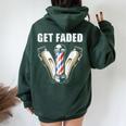 Get Faded Barber For Cool Hairstylist Women Oversized Hoodie Back Print Forest