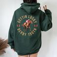 Getting Lucky Derby 150Th Cute Horse Women Oversized Hoodie Back Print Forest