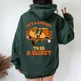 Groovy It's A Bad Day To Be A Glizzy Hot Dog Humor Women Oversized Hoodie Back Print Forest