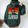 Horse Equestrian Horse Riding Horse Trainer Horse Women Oversized Hoodie Back Print Forest