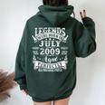 Legend Since July 2009 Vintage 15Th Birthday Boys Girl Women Oversized Hoodie Back Print Forest