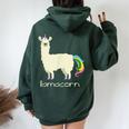 Llama & Unicorn T By Llamacorn Women Oversized Hoodie Back Print Forest