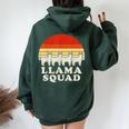 Llama Squad Sunglasses Cool Llamas Vintage Women Oversized Hoodie Back Print Forest