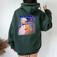 Meme Huh Cat Meme Huh Cat Kid Friend Women Oversized Hoodie Back Print Forest