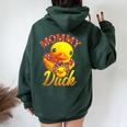 Mommy Duck Mama Mother Rubber Duck Mom Women Oversized Hoodie Back Print Forest