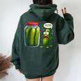 Pickle Surprise Of Sliced Pickles Pickle Women Women Oversized Hoodie Back Print Forest