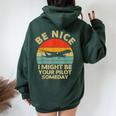 Pilot For Aviation Airplane Pilot Women Oversized Hoodie Back Print Forest