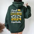 Proud Little Sister Of A Class Of 2024 Graduate Women Oversized Hoodie Back Print Forest