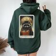 Racoon The Trash Panda Tarot Card Raccoon Lover Women Oversized Hoodie Back Print Forest