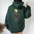 Skeleton Hand With Tequila Alcohol Party Women Oversized Hoodie Back Print Forest
