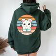 Spectacle Hamster Costume For Boys And Girls Vintage Women Oversized Hoodie Back Print Forest