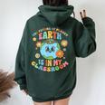 Future Planet Earth Is In My Classroom Groovy Proud Teacher Women Oversized Hoodie Back Print Forest