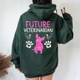 Future Vet Pink Women Women Oversized Hoodie Back Print Forest