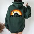 Gay Bear Ohio Rainbow Pride Vintage Distressed Women Oversized Hoodie Back Print Forest