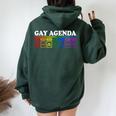 The Gay Weekly Agenda Lgbt Pride Rainbow Women Oversized Hoodie Back Print Forest