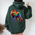 Gay Wolf Pride Lgbtq Rainbow Women Oversized Hoodie Back Print Forest