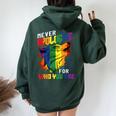 Gay Wolfs Rainbow Wolfs Skin Gay Pride Lgbt Women Oversized Hoodie Back Print Forest