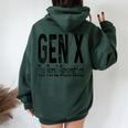 Gen X The Feral Generation Generation X Saying Humor Women Oversized Hoodie Back Print Forest