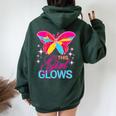 This Girl Glows Cute Girl Woman Tie Dye 80S Party Team Women Oversized Hoodie Back Print Forest