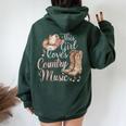 This Girl Loves Country Music Women Oversized Hoodie Back Print Forest