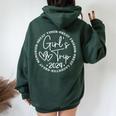 Girls Trip 2024 Weekend Vacation Matching For Birthday Women Oversized Hoodie Back Print Forest