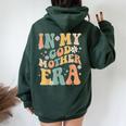 In My Godmother Era Lover Groovy Retro Mom Women Oversized Hoodie Back Print Forest