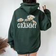 Grammy Floral Chamomile Mother's Day Grammy Women Oversized Hoodie Back Print Forest
