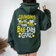 Grandma Of The Bee-Day Girl Birthday Party Matching Family Women Oversized Hoodie Back Print Forest