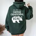 Great Grandma Bear For Great Grandmothers Women Oversized Hoodie Back Print Forest