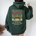 Groovy Kid 60S Theme Outfit 70S Themed Party Costume Hippie Women Oversized Hoodie Back Print Forest