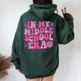 Groovy In My Middle School Era Back To School Teacher Women Oversized Hoodie Back Print Forest