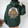 Groovy Occupational Therapy Therapists Happy Ot Month Women Oversized Hoodie Back Print Forest