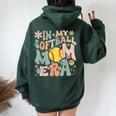 Groovy In My Softball Mom Era Mom Life Game Day Vibes Mama Women Oversized Hoodie Back Print Forest