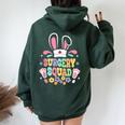 Groovy Surgery Squad Surgical Tech Nurse Bunny Ear Easter Women Oversized Hoodie Back Print Forest