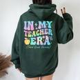 Groovy In My Teacher Era Third Grade Version 3Rd Grade Women Oversized Hoodie Back Print Forest