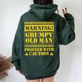 Grumpy Old Man T For Sarcastic Fathers Day Women Oversized Hoodie Back Print Forest