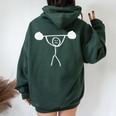 Gym Fitness Stickman Weight Lifting Squat Women Women Oversized Hoodie Back Print Forest