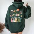 Happiness Is Being A Gammy Floral Gammy Mother's Day Women Oversized Hoodie Back Print Forest