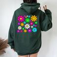 Happy Bright Daisies Daisy 60'S 70S Retro Vintage Hippie Women Oversized Hoodie Back Print Forest